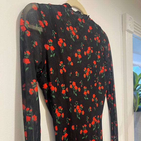 RESA Black Dress with Red Floral Design - Picture 7 of 13